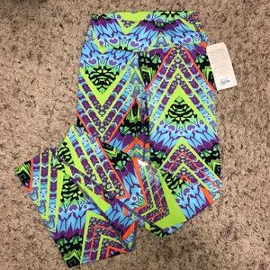 Neon Bright Colored Geometric Pattern Leggings